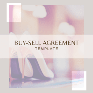 Buy-Sell Agreement Template cover image with high heels and a modern, elegant design